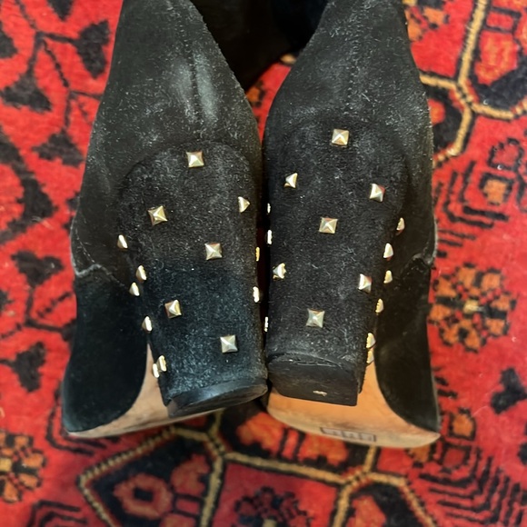 Kate Spade Black Suede Stud Heeled Boots - 6 - Picture 3 of 12
